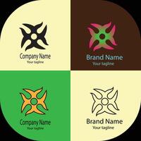 Beautiful Unique logo design with four different designs of the same shape vector