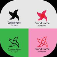 Commercial Unique logo design with four different designs of the same shape vector