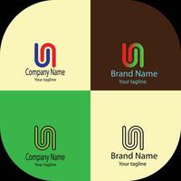Modern logo design with four different designs of the same shape vector