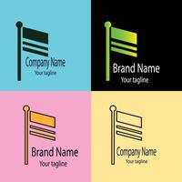 Latest Unique logo design with four different designs of the same shape vector