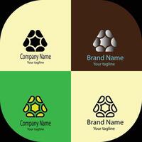 Beautiful logo design with four different designs of the same shape vector