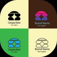 Favorite Unique logo design with four different designs of the same shape vector