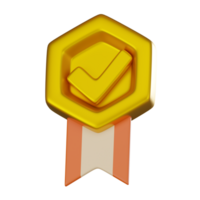 3D render, StarVerified Checkmark Badge 3D Icon for Approvals and Validation png