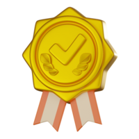 3D render, Checkmark Badge 3D Icon for Approvals and Validation, Icon Illustration png