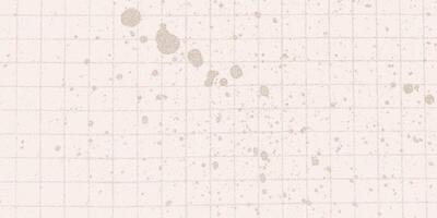 Checkered beige paper sheet with ink splashes. Gritty halftone dots and paint drips, raw texture. Stains and watercolor splashes, grunge feel. vector