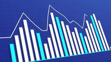 Animated infographic graph bar, blue and white chart animation is suitable for presentations about financial reports, business growth and market trends. video