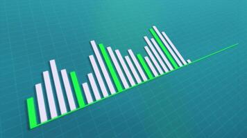 Business graph animation on a realistic screen, animated chart diagonally is suitable for presentations about finance, company growth, market trends and development analysis results. video
