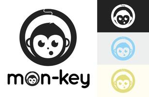 A key logo in the shape of a monkey vector