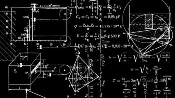 mathematical formulas and scientific calculations, geometry and science video