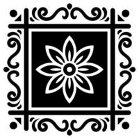 A minimal square vintage frame illustration element. Floral symmetry border. Fit for banner, background, merchandise. Eps 10. vector