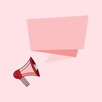 Megaphone with blank speech bubble. Megaphone icon. Simple banner element in flat style. Graphic design template elements with promotional and marketing themes. vector