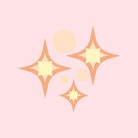 Illustration of stars. Isolated on a pink background. Design element. Gold stars which can be used as a design element for New Year's celebrations, banner, poster, etc vector
