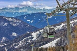 View of the gondola in the mounatain photo