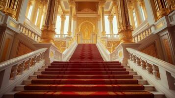 Golden Royal Stairs in a Majestic Palace Setting photo