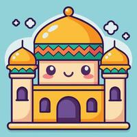 mosque with a smiling white background vector