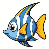 Fish Sketch on Plain White Background vector