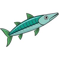 Fresh Fish Icon in Line Style on White Background vector