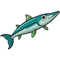 Minimalist Fish Drawing on White Background vector
