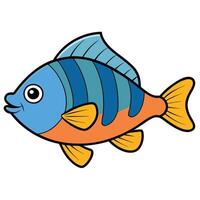 Clean Line Art of Fish on White Background vector