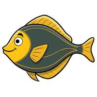 Flounder Fish Line Drawing for Oceanography Projects vector