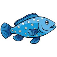 Grouper Illustration for Ocean Conservation vector