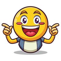 emoticon character with two fingers up and pointing vector