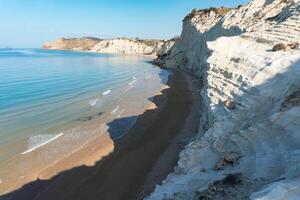 Sicily, Italy-May 11, 2022-the piece of coast in Sicily called the Scala dei Turchi during a sunny day photo
