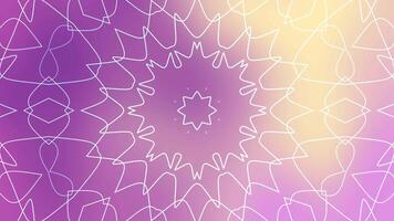 White lines form a symmetrical pattern on a purple gradient. video