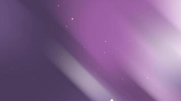 Purple background features diagonal light beams and small particles. video