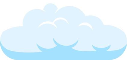 Simple illustration of a light blue cumulus cloud floating in a clear white sky, ideal for representing concepts related to weather, dreams, or imagination vector