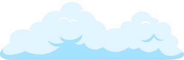 Cartoon style illustration featuring light blue cumulus clouds gently floating in a bright white sky, evoking a serene and dreamy atmosphere perfect for capturing tranquility vector