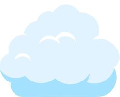 Cartoon illustration featuring a light blue cloud drifting in a clear white sky, evoking feelings of good weather, dreams, and boundless imagination in a cheerful setting vector