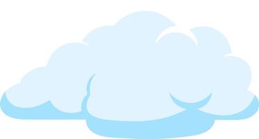 Cartoon style illustration featuring a light blue cloud gently floating in a bright, white sky, symbolizing beautiful weather and a cheerful sunny day, evoking feelings of peace and tranquility vector