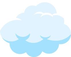 Cartoon illustration featuring a light blue cloud gently floating in a clear sky, symbolizing good weather, dreams, and boundless imagination, evoking feelings of peace and tranquility vector