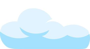 Minimalist illustration of a light blue cloud floating in a clear sky, evoking a sense of peace and tranquility, ideal for children's illustrations or weather related projects vector