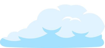 Simple illustration of a stylized light blue cumulus cloud floating in a clear white sky, ideal for children's book illustrations or weather forecast presentations vector
