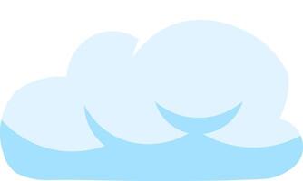 Minimalist illustration of a light blue cumulus cloud floating in a clear sky, simple cartoon style graphic suitable for meteorology or weather forecast concepts vector
