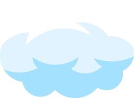 Minimalist illustration of a light blue cloud floating in a clear sky, simple icon representing good weather, meteorology and weather forecast symbol vector
