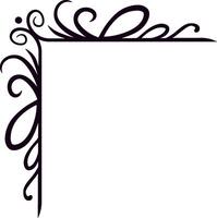 Hand drawn decorative corner border adds a touch of elegance, creating a sophisticated frame for invitations, announcements, or any design element requiring a refined flourish vector