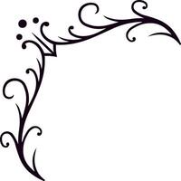 Floral corner ornament creating a decorative frame with elegant swirls and flourishes, ideal for adding a touch of sophistication to designs vector