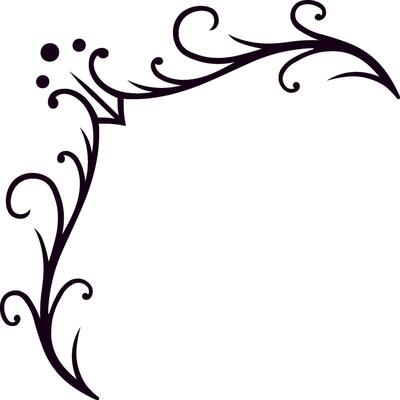 Floral corner ornament creating a decorative frame with elegant swirls and flourishes, ideal for adding a touch of sophistication to designs