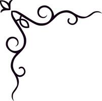 Elegant floral corner ornament forming a decorative frame with swirls and leaves, perfect for adding a touch of sophistication to invitations or stationery vector