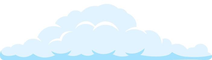 Cartoon illustration featuring a light blue cloud gently floating in a clear white sky, adding a cheerful and simplistic touch to the overall meteorological scene vector