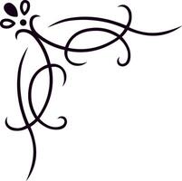 Elegant corner ornament featuring floral motifs and swirling lines, creating a sophisticated decorative element for various design projects vector