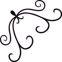 Hand drawn decorative corner ornament featuring elegant swirls and flourishes, creating a sophisticated and artistic design element for various projects vector