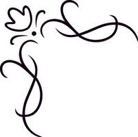 Elegant floral corner ornament forming a frame with swirls, flourishes, and a stylized flower, creating a sophisticated and decorative element for various design purposes vector