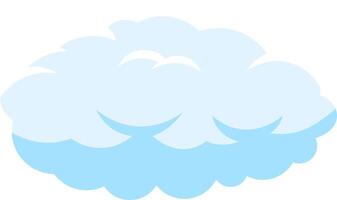 Cartoon illustration depicting a light blue cloud gently floating in a clear sky, symbolizing good weather, dreams, and the boundless realm of imagination and creativity vector