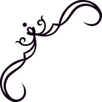 Elegant vintage flourish forming a corner with swirls, dots and floral elements, creating a sophisticated and decorative embellishment for various design purposes vector