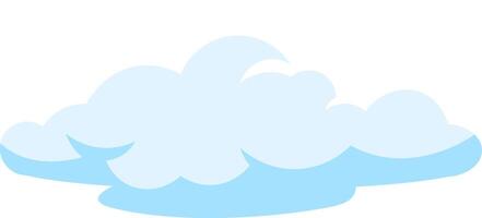 Cartoon cloud featuring a light blue hue and smooth edges, floating gracefully in a bright white sky, perfect for illustrating weather and meteorology themes vector