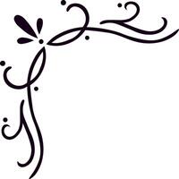 Decorative corner flourish featuring intricate swirls, delicate dots, and flowing organic lines, creating an elegant and artistic design element perfect for various creative projects vector